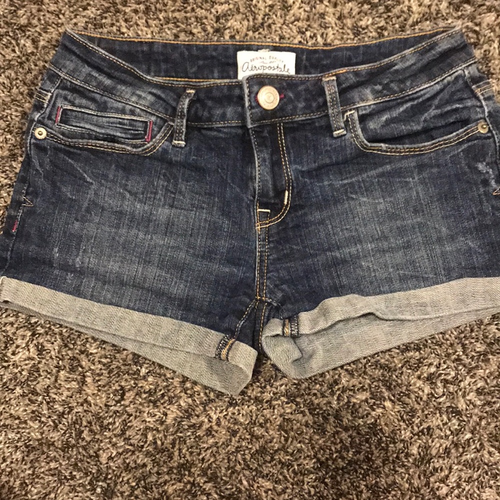 Aeropostale low rise jean shorts.
